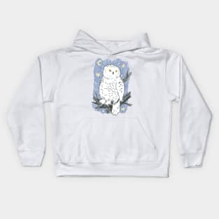 Snowy Owl with Starry Sky Kids Hoodie